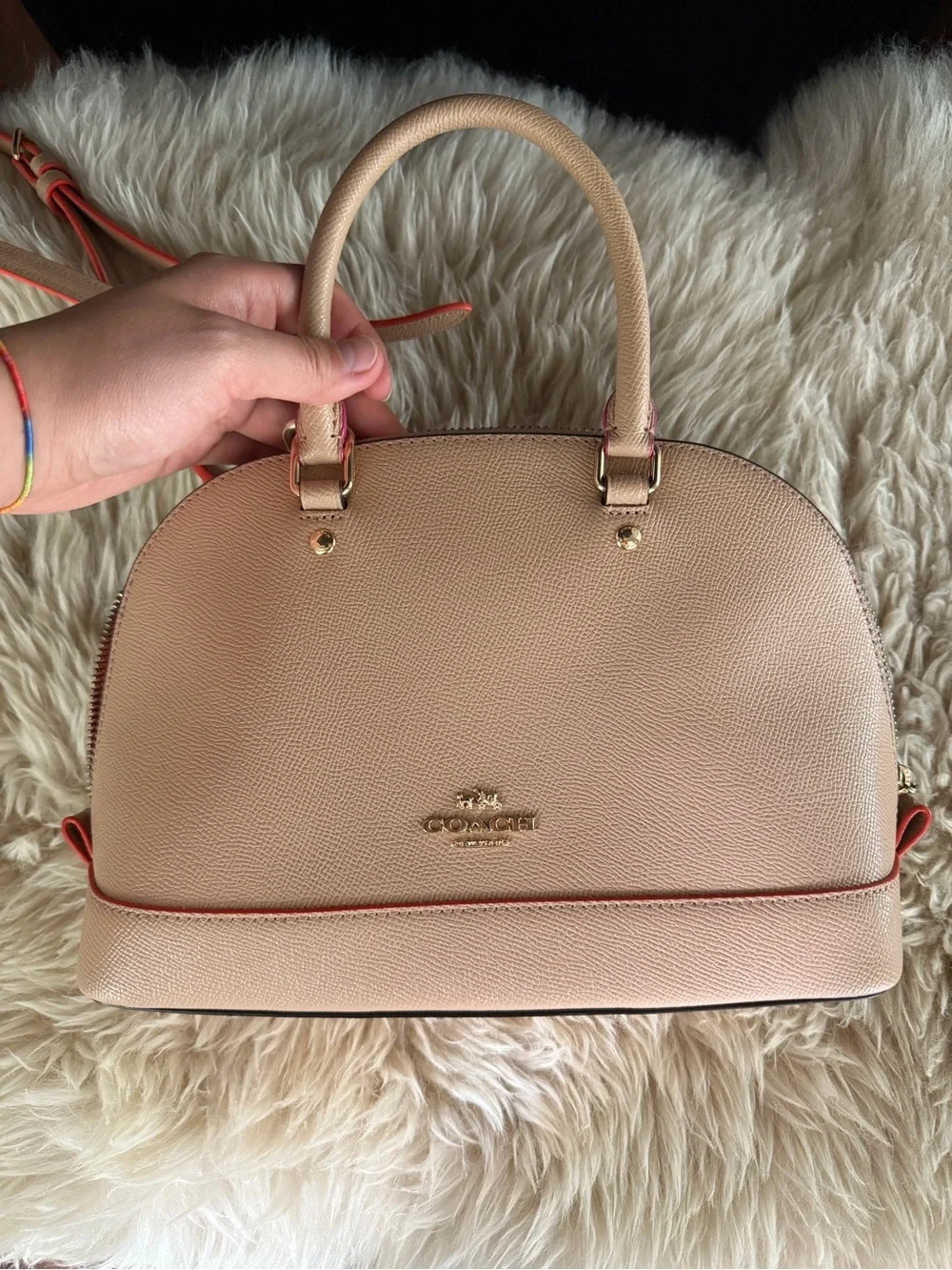 New Coach Mini Sierra Satchel in Nude Pink with Multi-Edgepaint